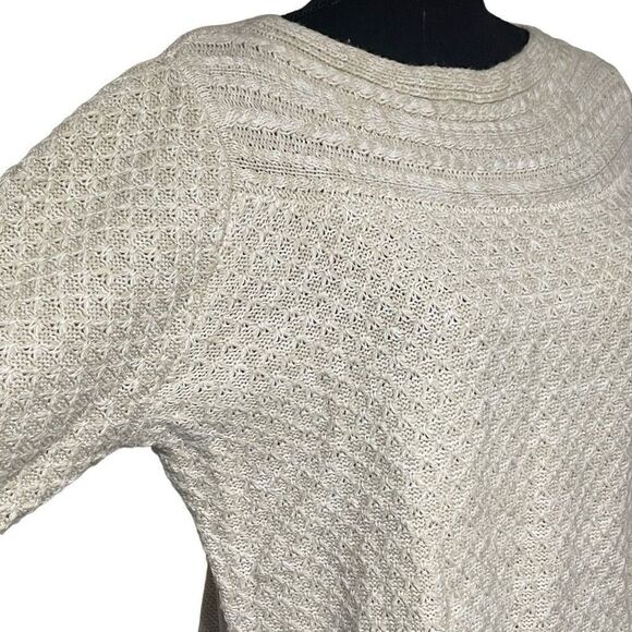 Croft & Barrow Cream Monotone Fair Isle Wide Neck Sweater - Picture 2 of 6